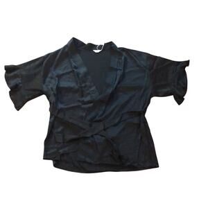 NWT Hodo Women’s Silky Kimono Robe Black Size XL